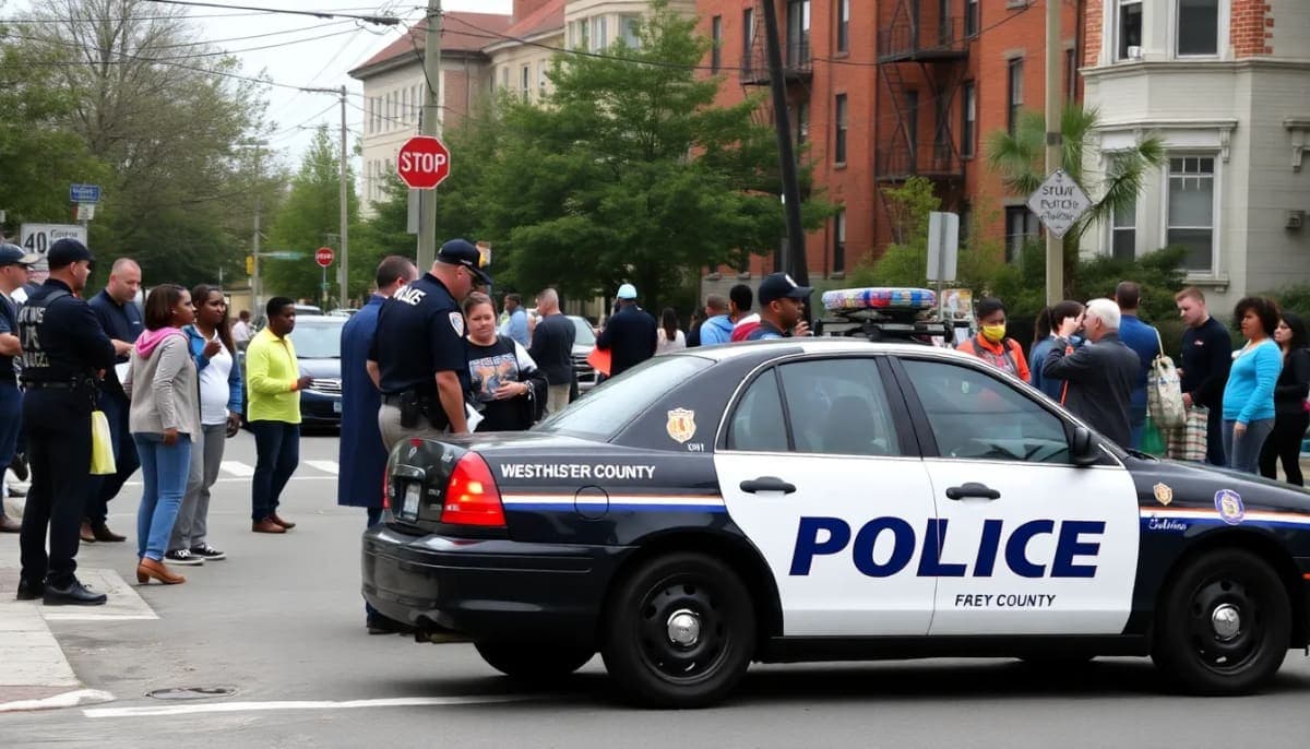 Westchester police engaging with community members during safety events.