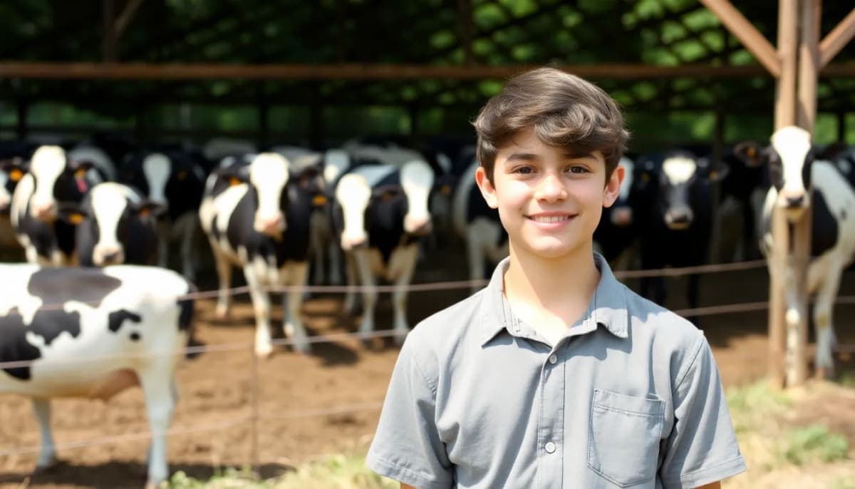 Minisink Valley High School junior Jamie Smith with dairy farm background.