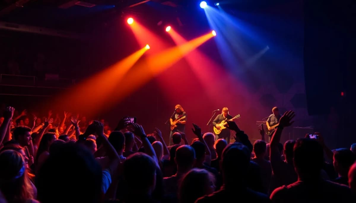 Concert scene capturing the essence of live rock music in Westchester.