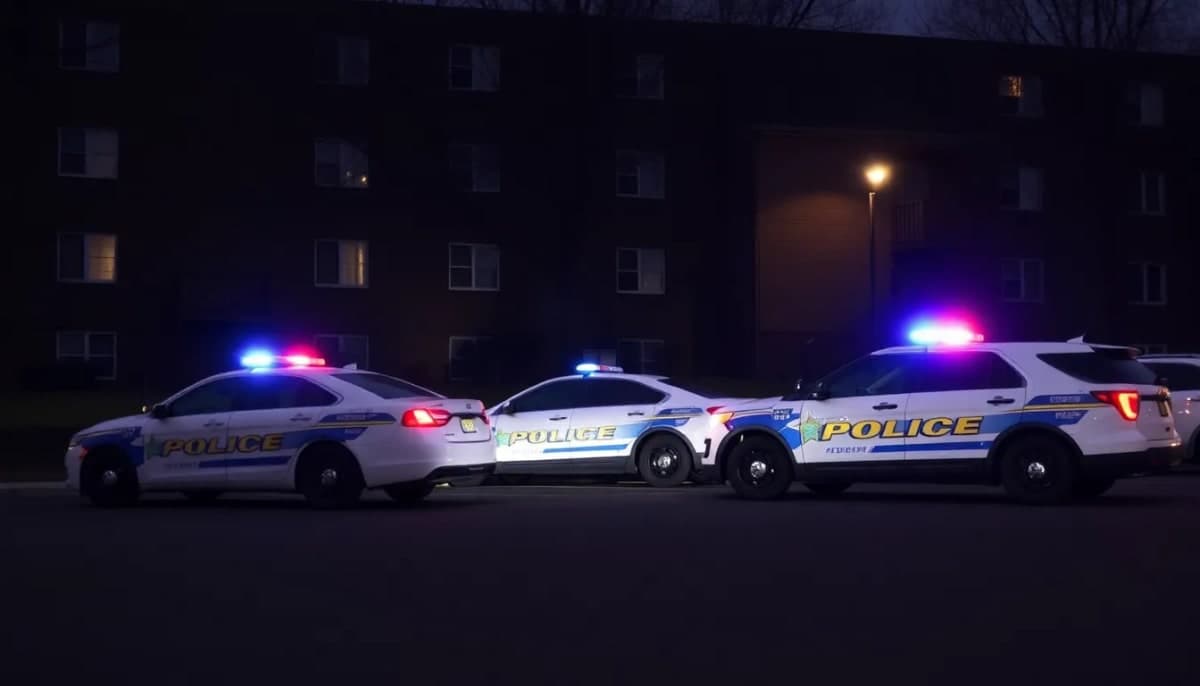 Police vehicles outside an apartment in Yonkers following a tragic incident involving a toddler.
