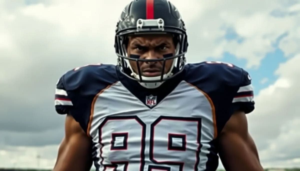 A football field scene representing Ed Reed's stance against unauthorized use of his image.