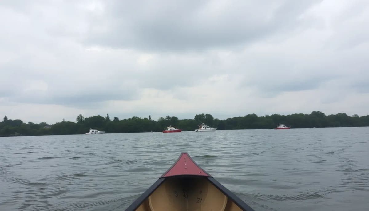 Emergency response on the Delaware River after a canoe capsized.