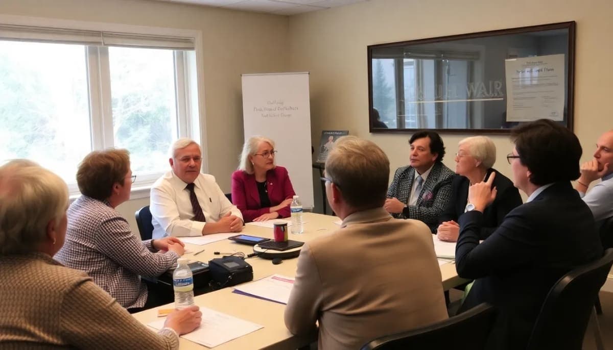 Residents of Westchester participating in a community forum about the Iran conflict.
