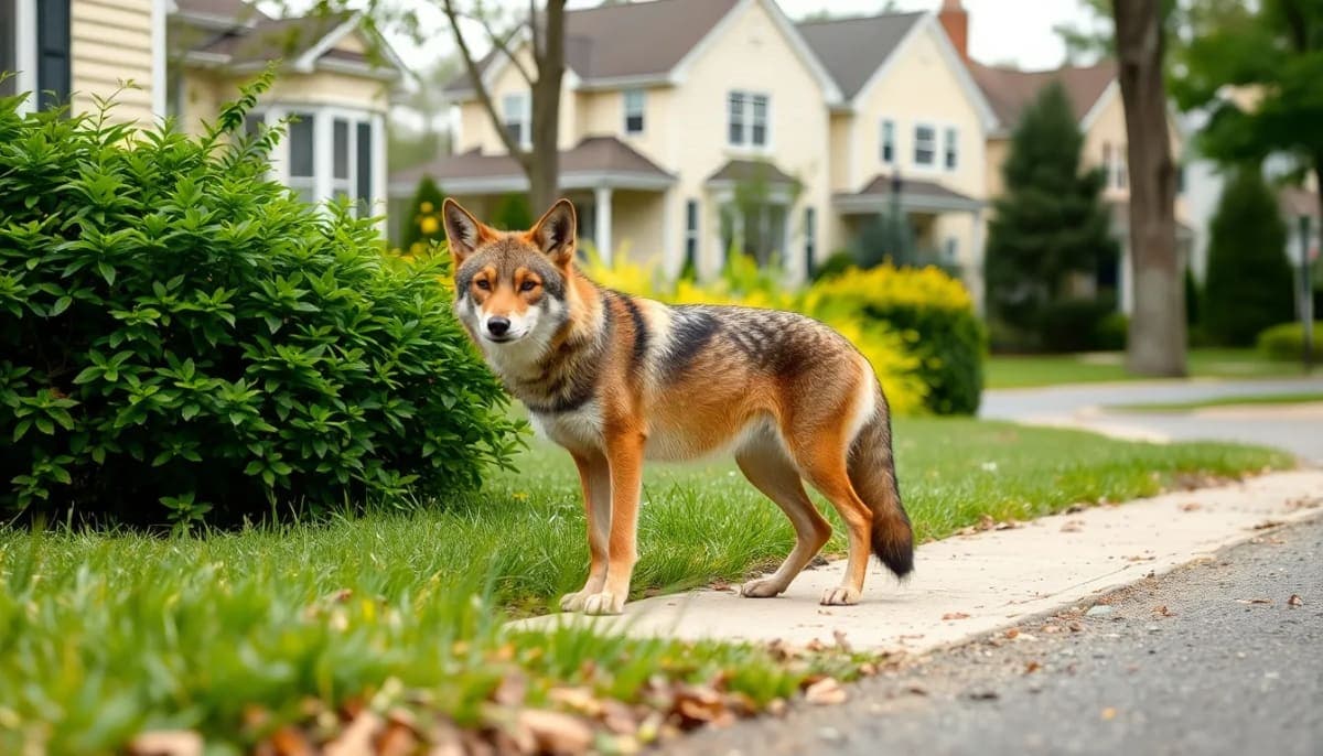 Coyote in a suburban area of Westchester County, New York.