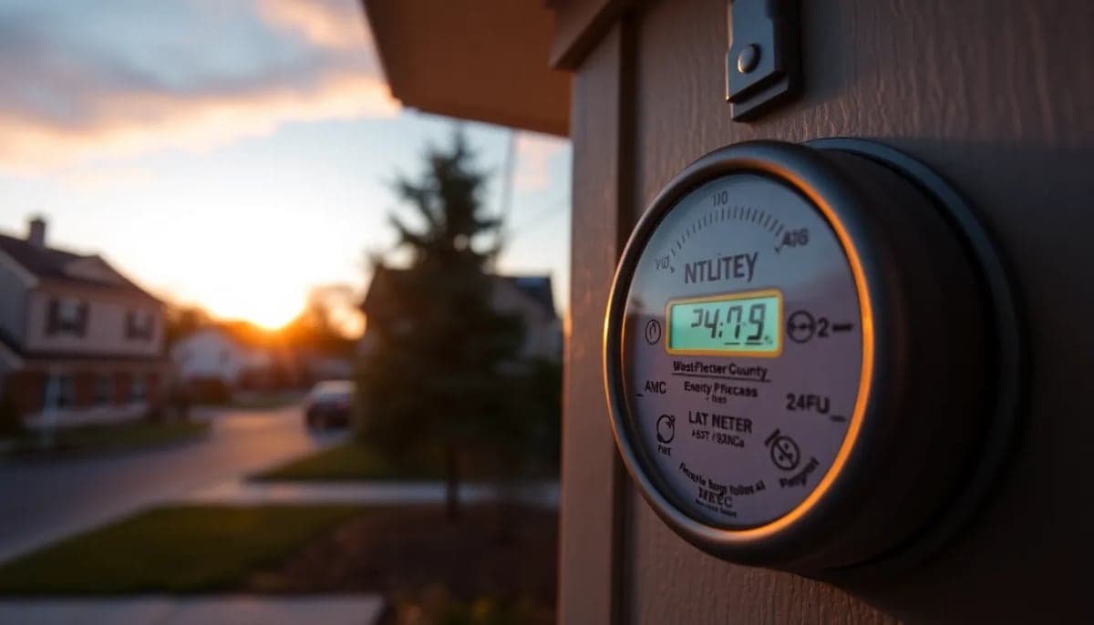 Westchester County home with utility meter, symbolizing rising energy costs.