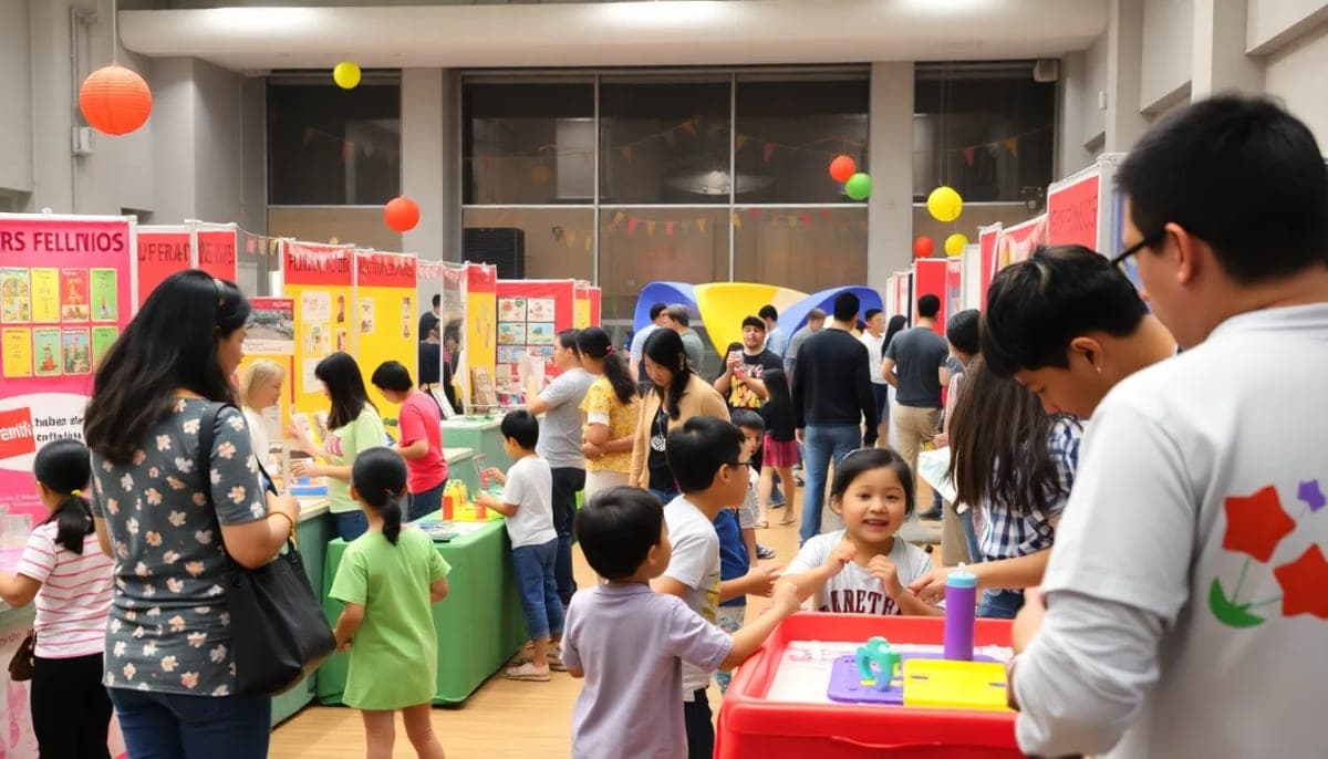 Families enjoying activities at the Kidz Expo in Westchester County.