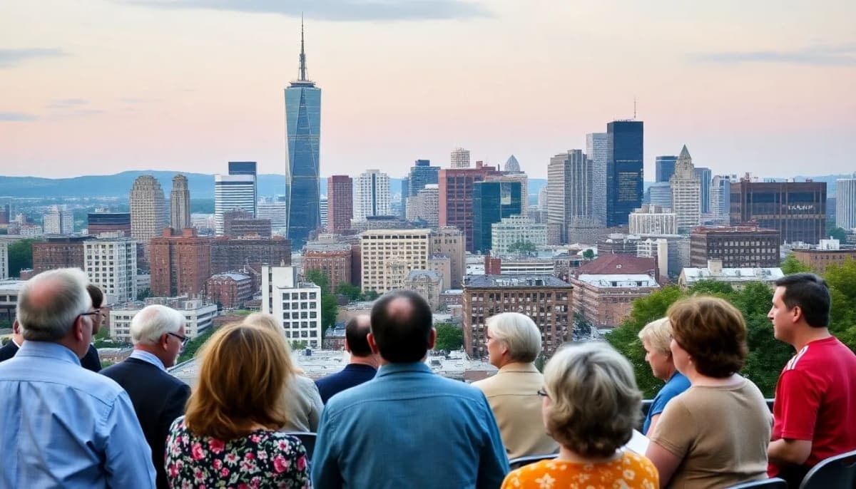 Residents discussing local government budget in Westchester County, NY.