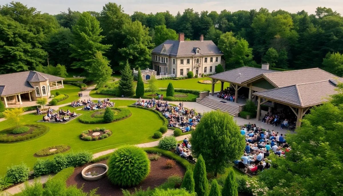 Caramoor Center for Music and the Arts summer concert scene in Katonah, NY.