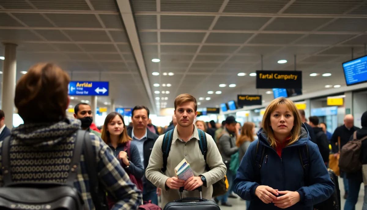 Busy airport terminal in Westchester County showing rising travel concerns.