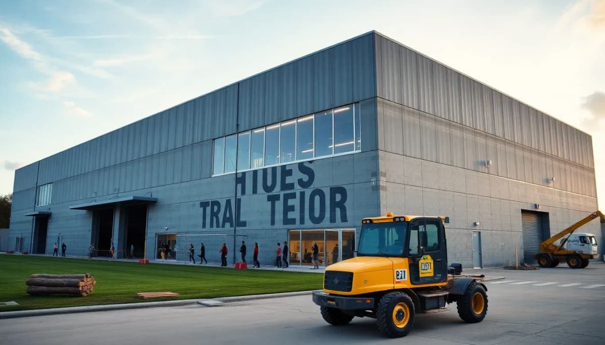 Warehouse in Port Chester being converted to a sports training facility, showing athletes engaged in training.