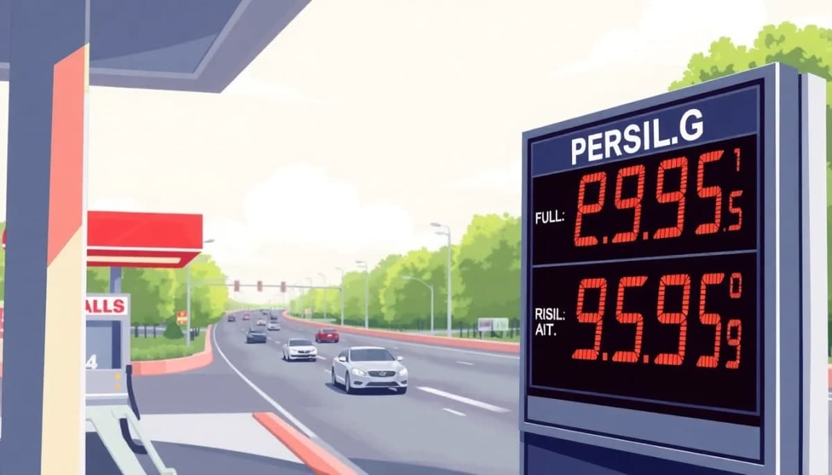 Gas station in Westchester County with rising prices displayed.