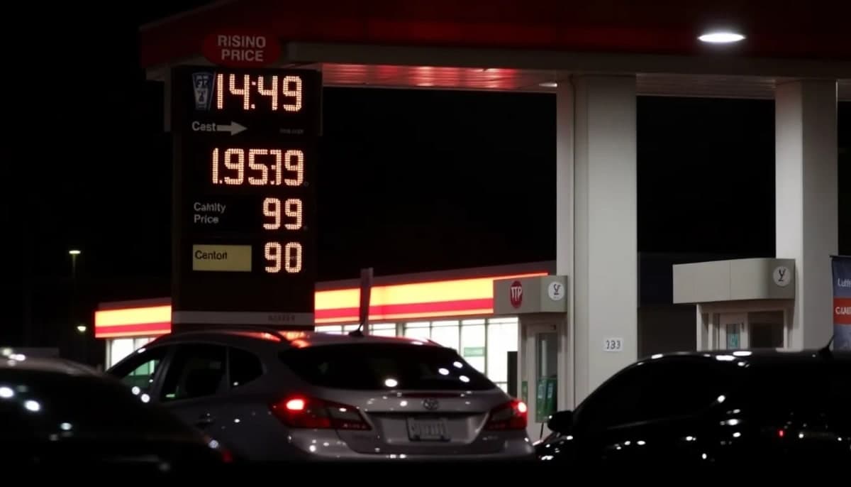Gas station in Westchester County showing rising gasoline prices