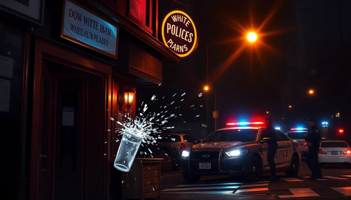 Police responding to a violent incident outside a bar in White Plains.