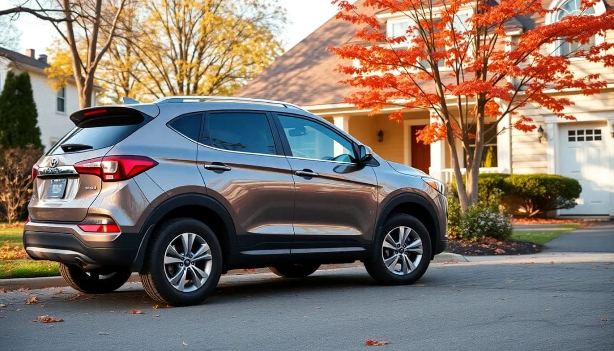 Parked Hyundai SUV in a residential area of Westchester County.