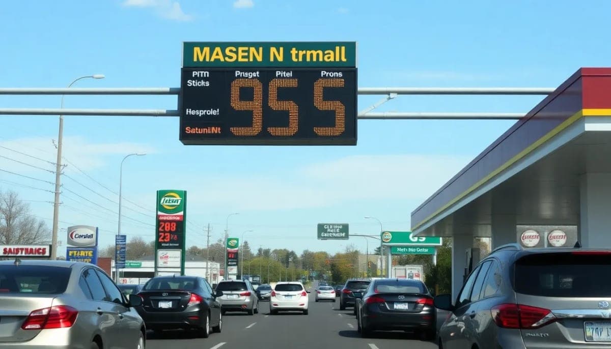 Gas station with rising prices in Westchester County, New York.