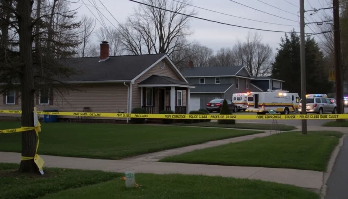 Scene of suburban neighborhood in Sullivan County featuring police activity.