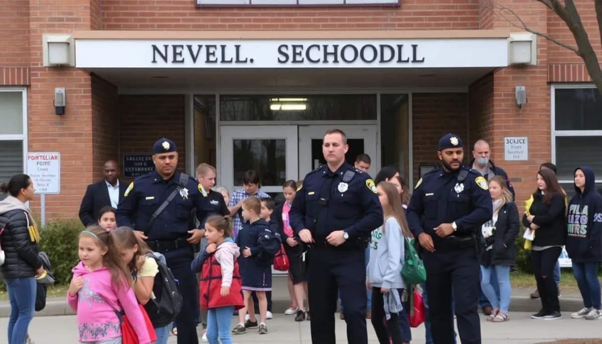 Increased police presence at New Rochelle schools fostering student safety.