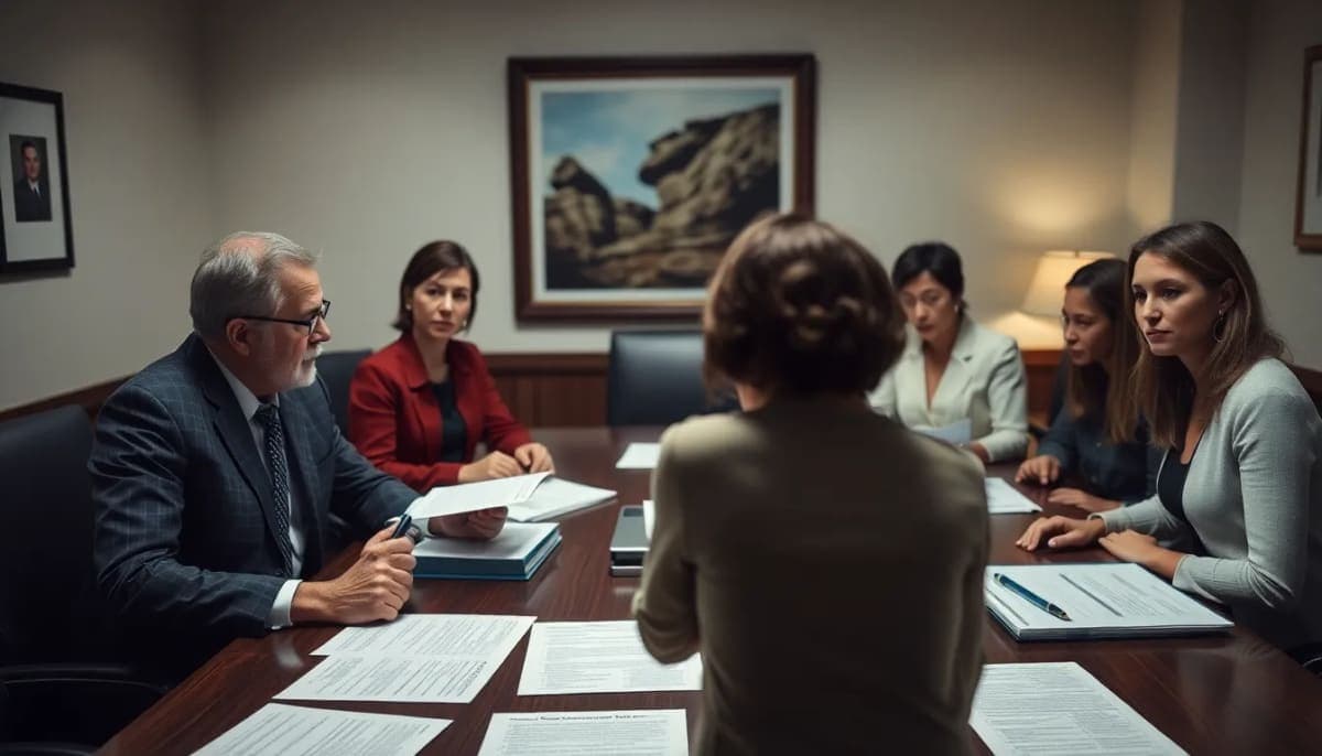 Family meeting with legal team in Westchester County regarding a missing person case.