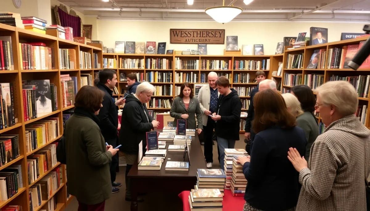 Westchester book signing for local author showcasing new thriller novel.