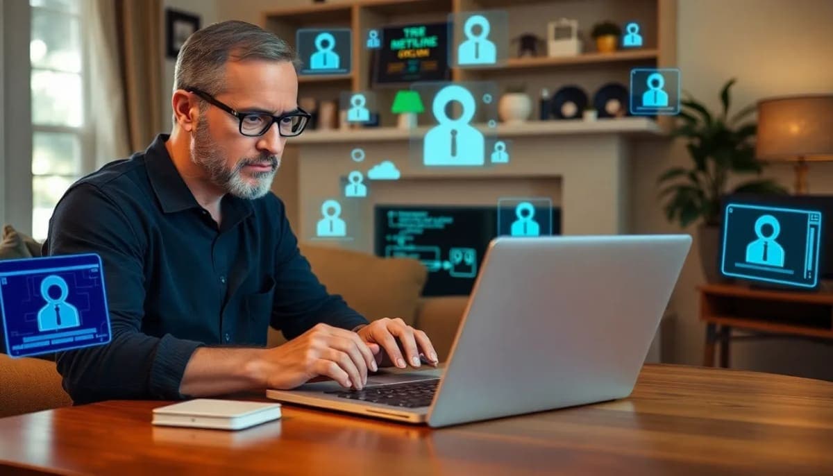 A resident in Westchester checking emails for data breach scam alerts.