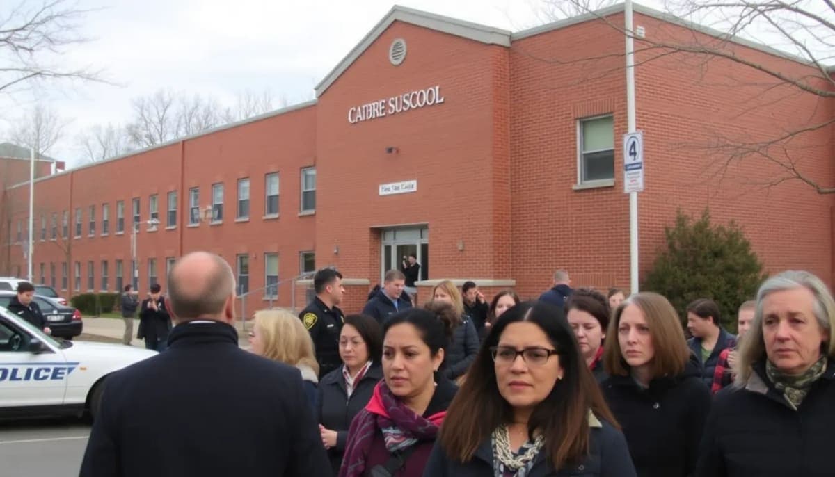 Police presence outside a Westchester County school after a threat incident.