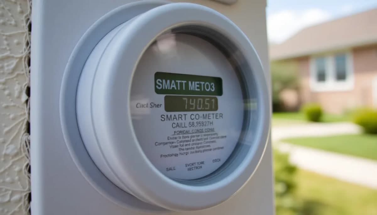 Smart meter installed on a Westchester home reflecting real-time energy usage.