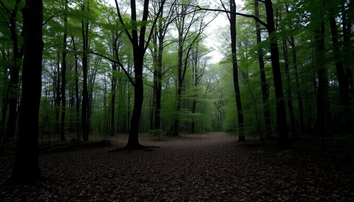 Wooded area in Westchester County, reflecting on a long-standing murder case.