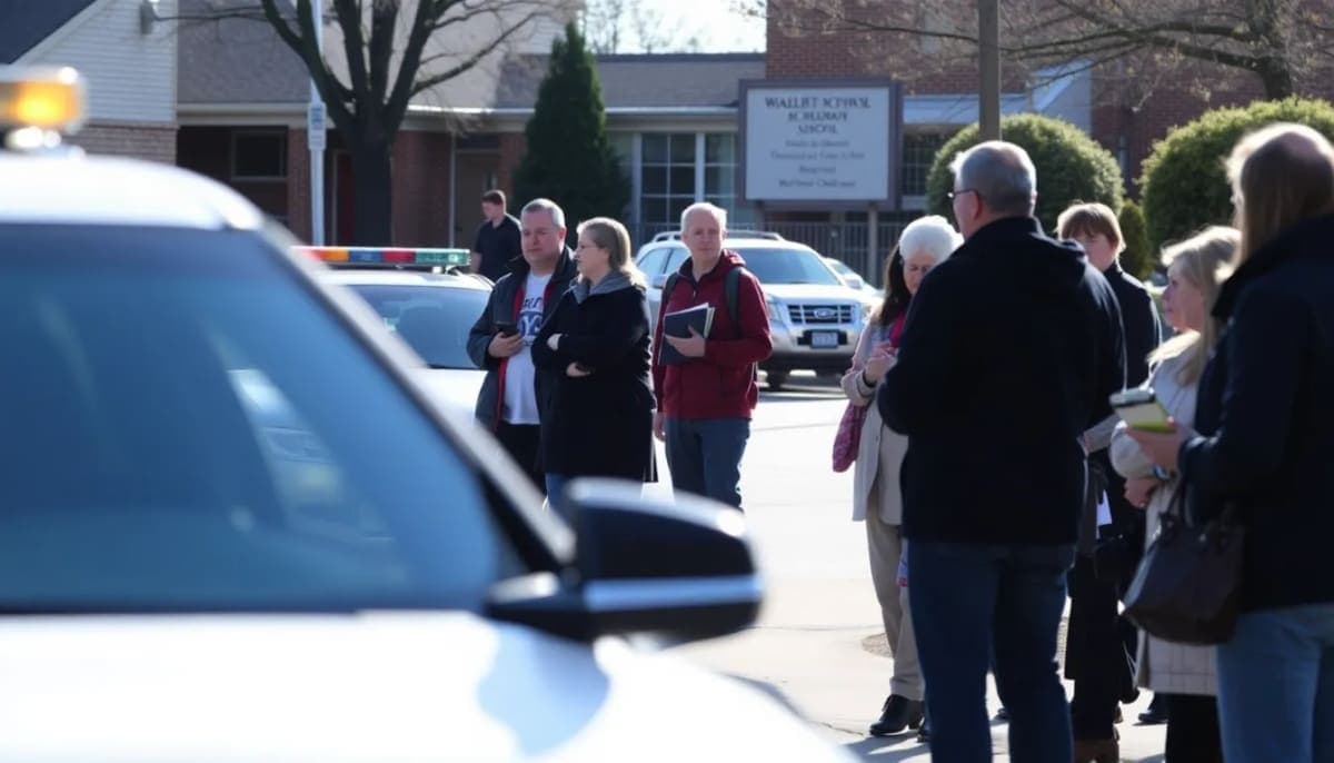 Parents gathered for community safety discussion outside a Westchester school.