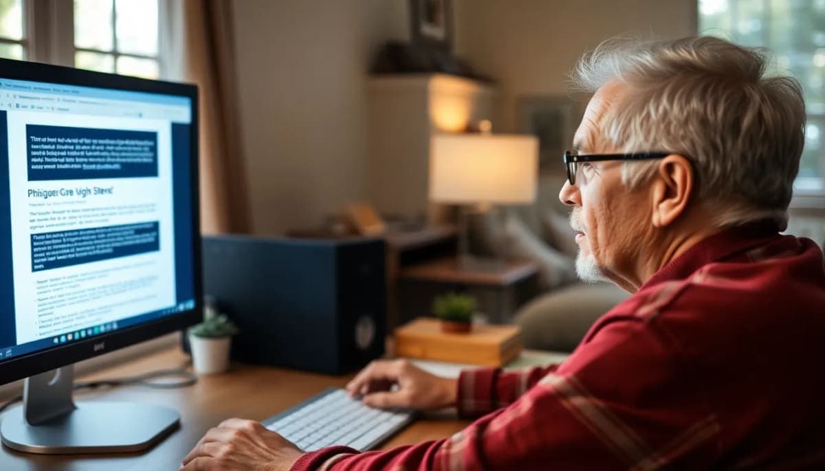 Westchester resident confronted with a phishing email on their computer.