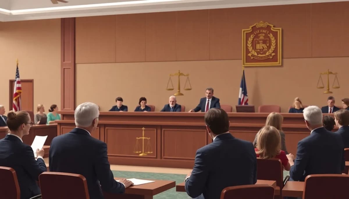 Courtroom scene related to DoorDash shooting trial in Westchester.