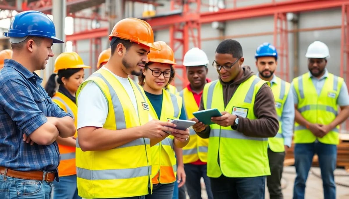 Apprentices in training at a construction site in Westchester County.
