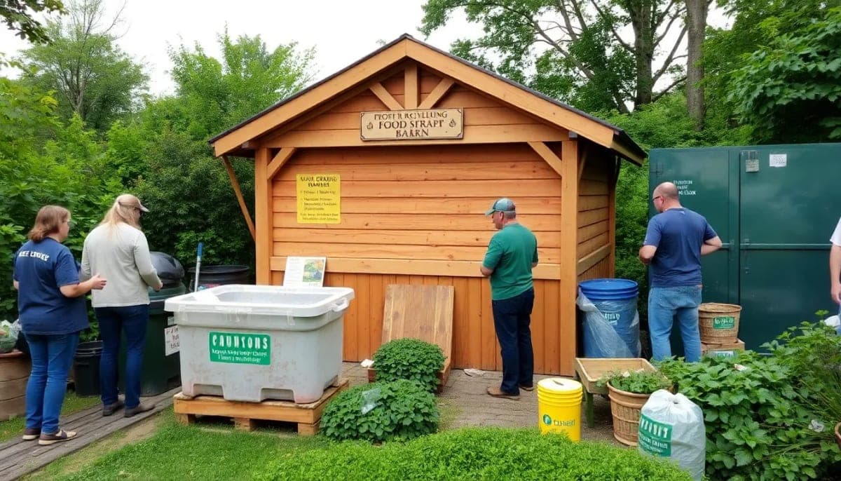 Food scrap recycling barn in Dobbs Ferry promoting sustainability