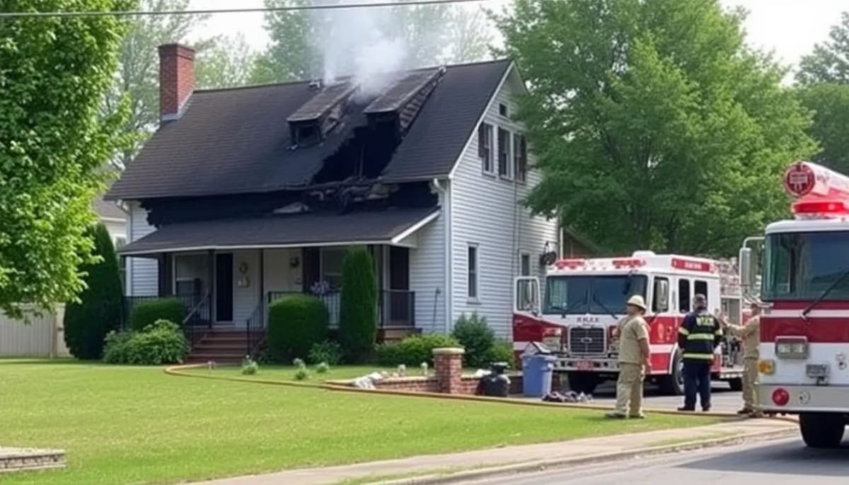Firefighters responding to a residential fire incident in Chester, NY.