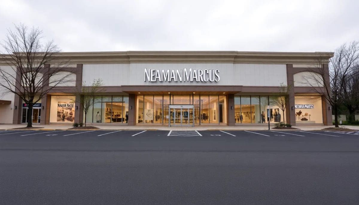Neiman Marcus in White Plains, New York, showing the store's entrance and surrounding area.