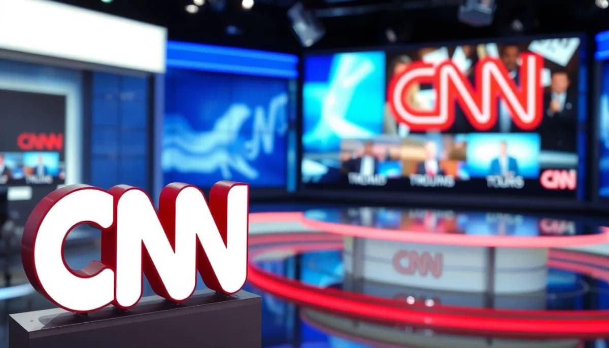 CNN news studio with anchor desk during live broadcast announcement.