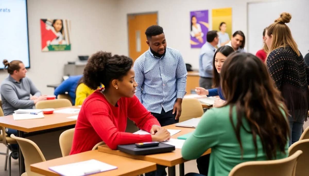 Students in a workshop at WCC focused on career success with industry professionals.