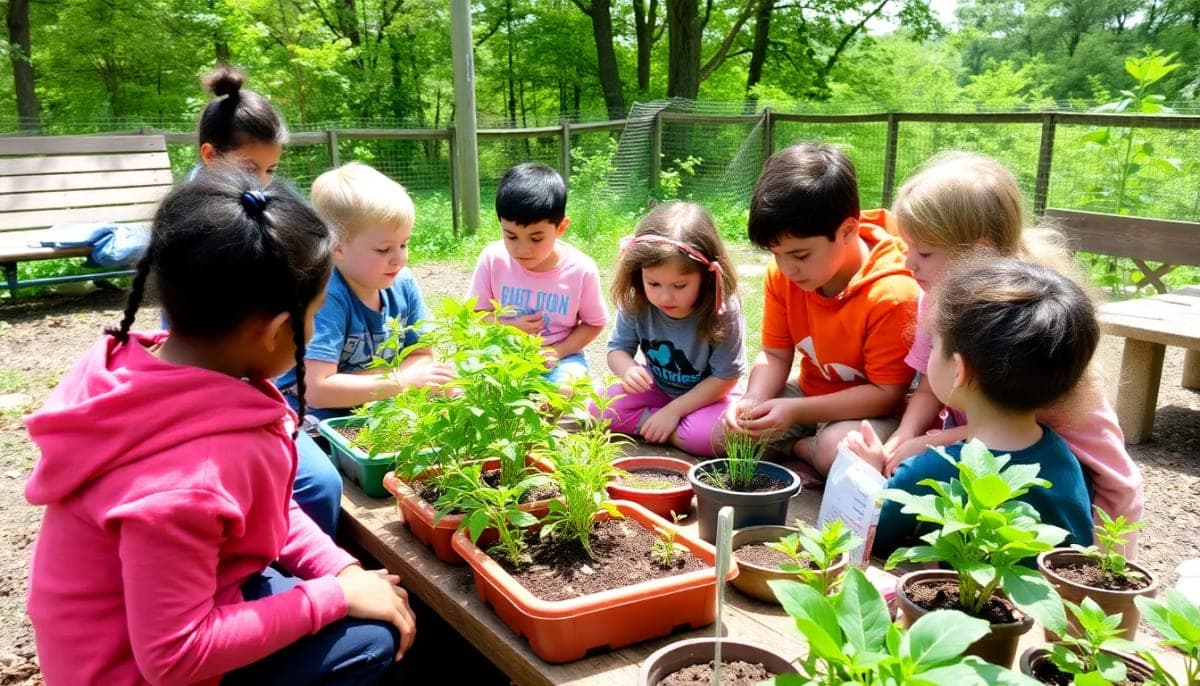 Students participating in environmental education activities in Westchester County.