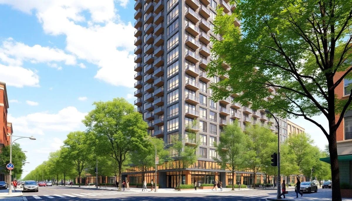 Rendering of a new 28-story building at 570 Main St. in New Rochelle.