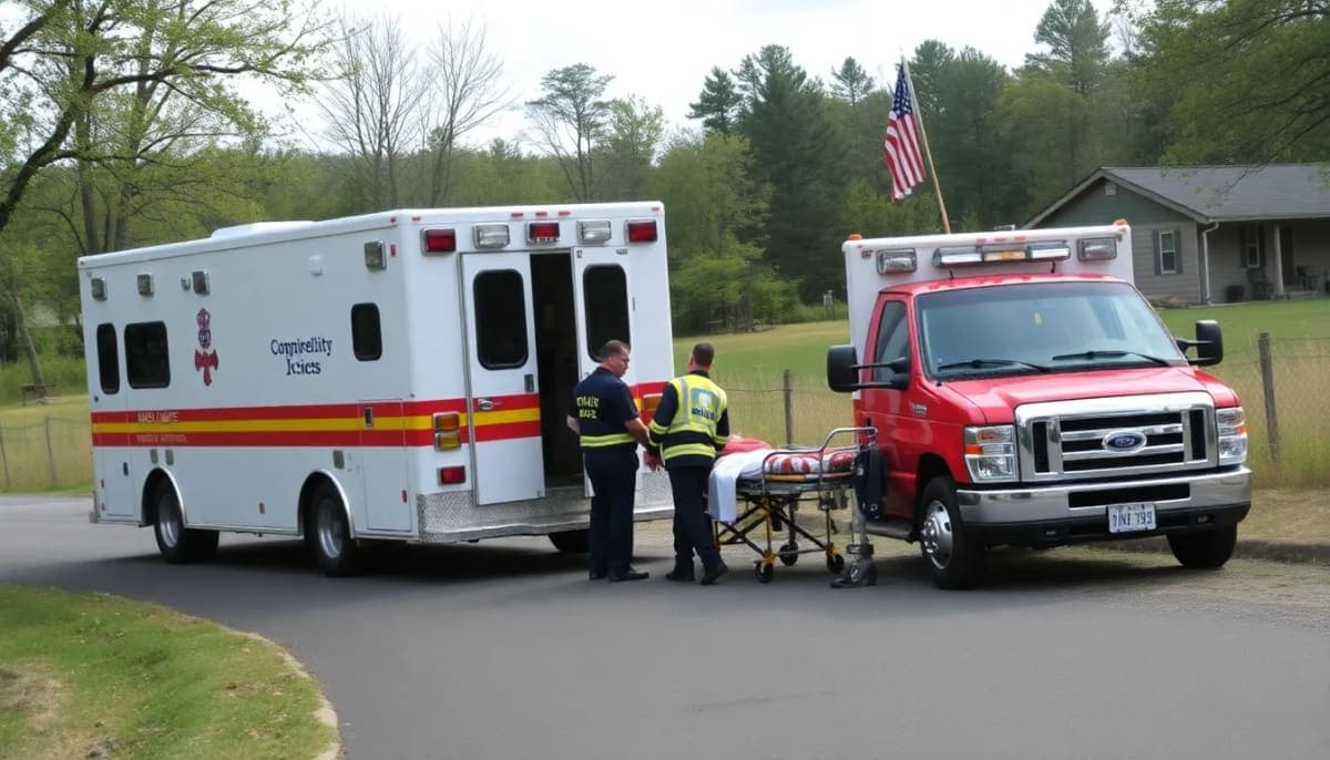 Rural paramedics providing emergency medical care in Westchester County.