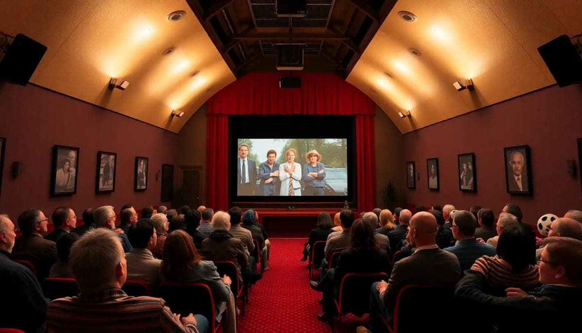 Interior of Jacob Burns Film Center during a Jewish Film Festival screening.