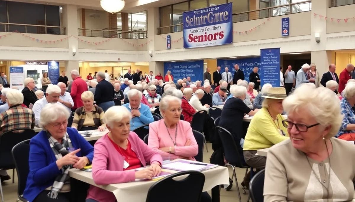 Seniors celebrating at Westchester County Center during the Salute to Seniors event.
