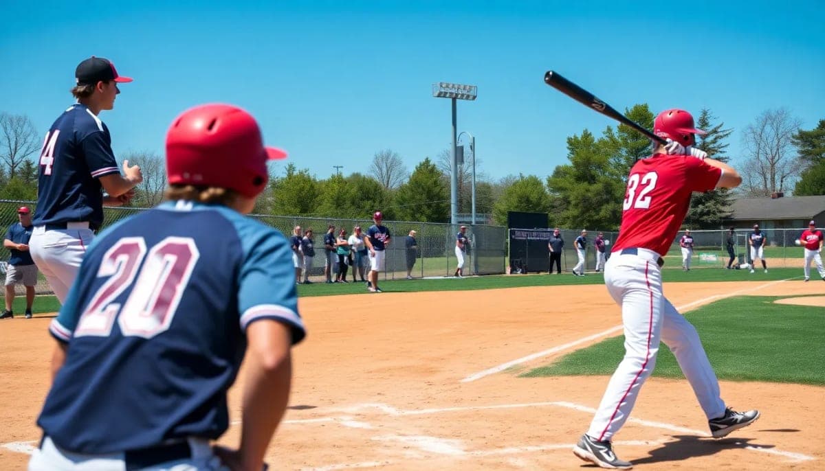 Pine Bush baseball players in action during a game at Pine Bush High School.