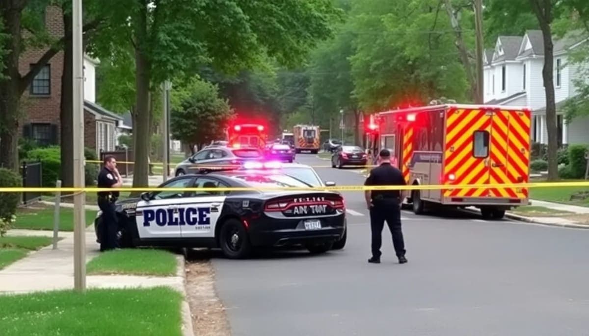 Police securing a residential area in White Plains following an explosive device discovery.