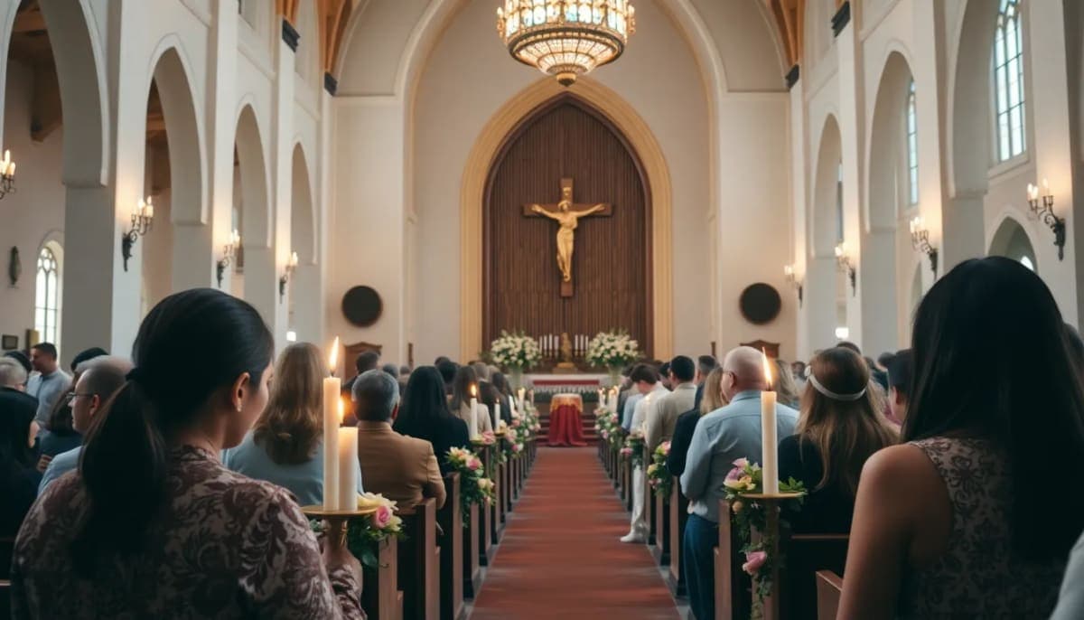 A church scene during Easter service symbolizing hope and peace.