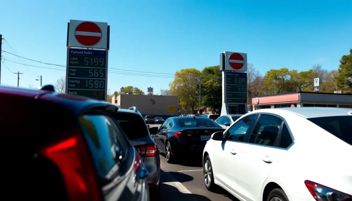 Gas station in Westchester with high fuel prices displayed.