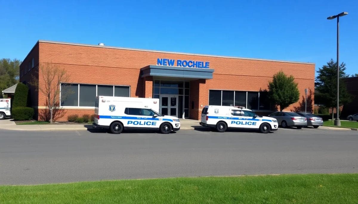 Police station in New Rochelle, representing public safety concerns.