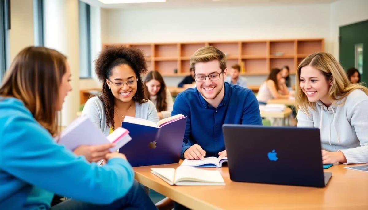 Students engaging in a tutoring session at the University of Mount Saint Vincent.