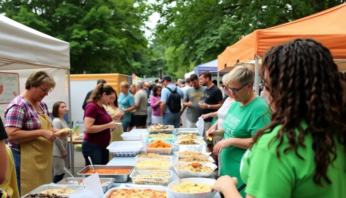 Community members enjoying food at the A Taste of Sullivan fundraiser.