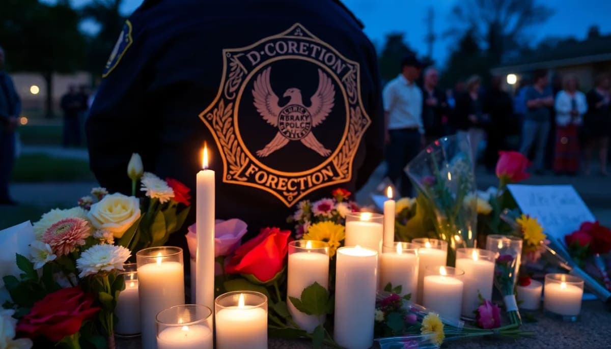 Community members gather to honor a fallen correction officer in Westchester.