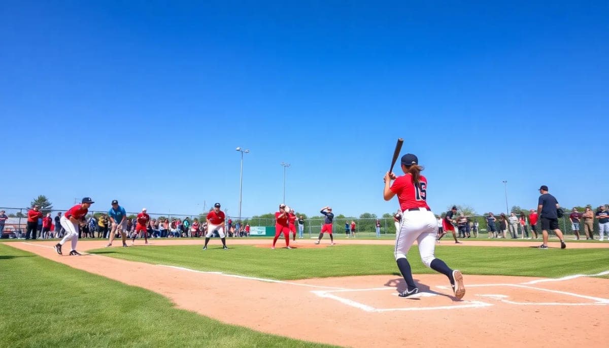 Goshen softball team in action during the Section 9 championship game.